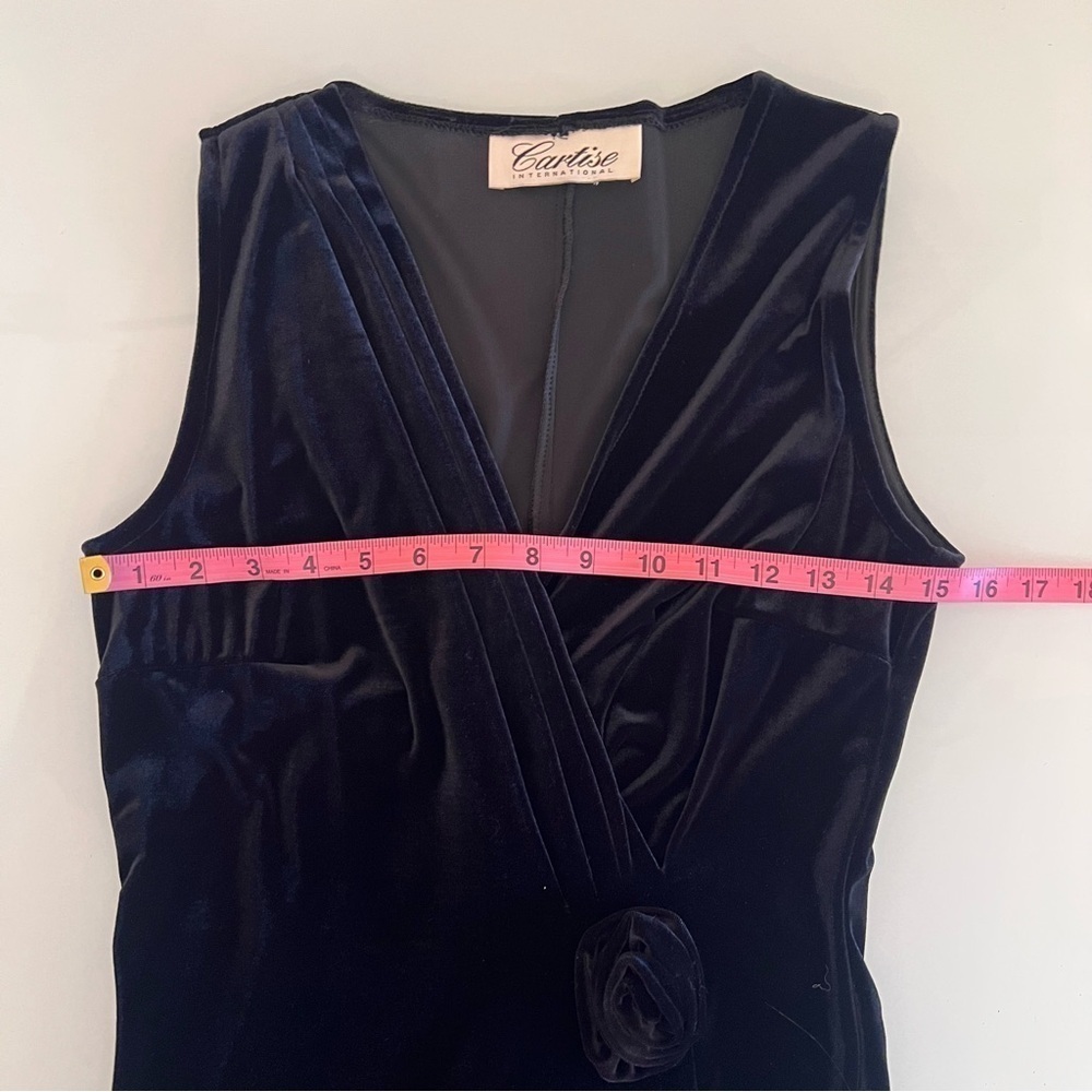 CARTISE Velvet Maxi Dress Sleeveless Draped Formal Evening Cocktail Gown Black - Picture 11 of 16